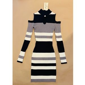 NEW Say What? Long sleeve Open shoulder Dress